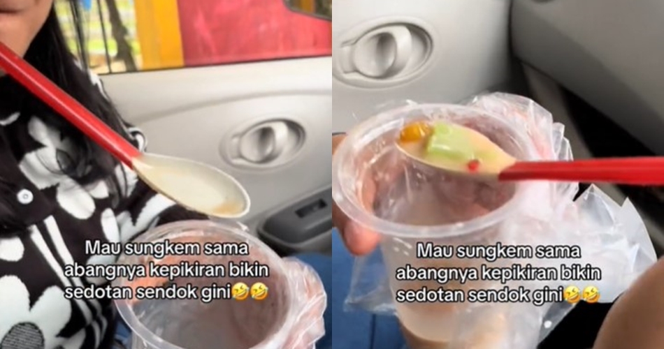 Aksi pedagang es buah sulap sedotan jadi sendok ini kreatif, S3 marketing kagum lihatnya
