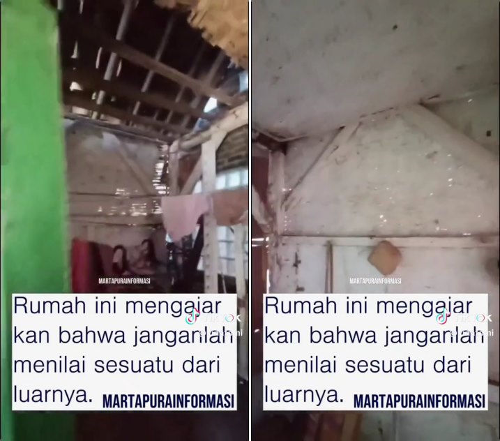 rumah gubuk dalam mentereng © TikTok rumah gubuk dalam mentereng © TikTok