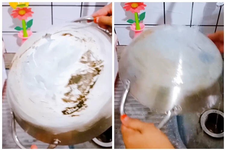 Cuma modal 1 bahan dapur, begini trik agar pantat wajan tidak berkerak gosong saat dipakai masak