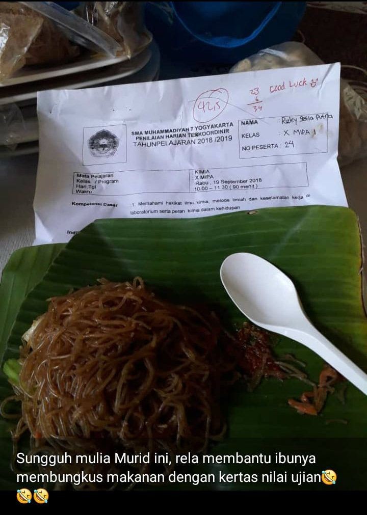 Tulisan di bungkus makanan berbagai sumber