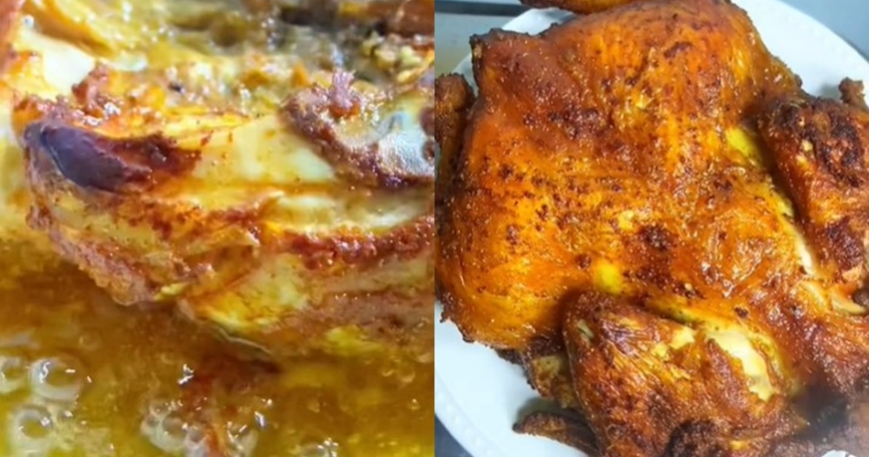 Tak perlu direbus dulu, ini trik goreng ayam ingkung agar matang sempurna dan bumbunya meresap