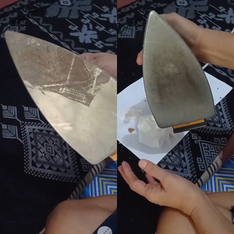 Bukan pakai lilin, ini trik hilangkan noda lengket pada setrika cuma pakai 1 bahan dapur