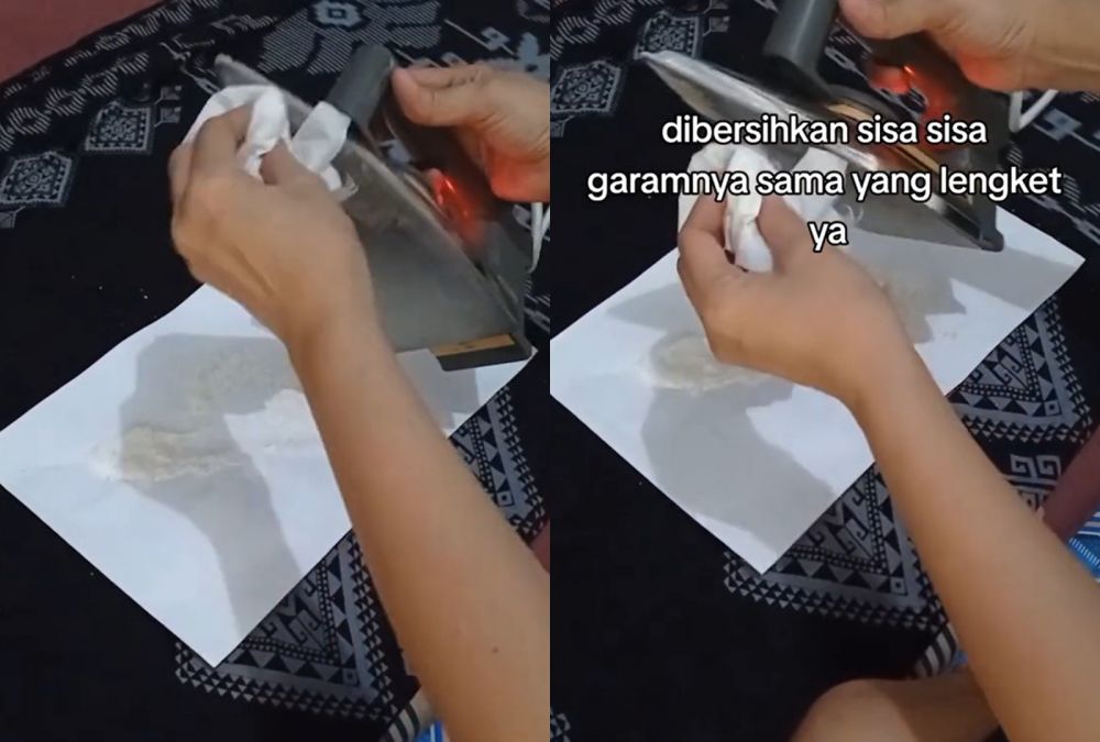 Bukan pakai lilin, ini trik hilangkan noda lengket pada setrika cuma pakai 1 bahan dapur