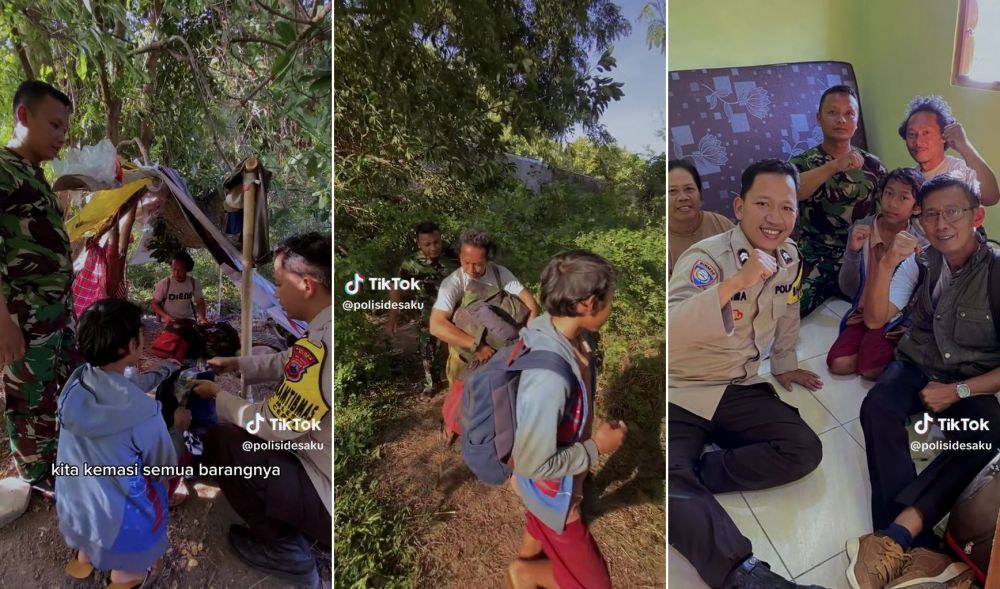 bapak anak tinggal di kebun © TikTok