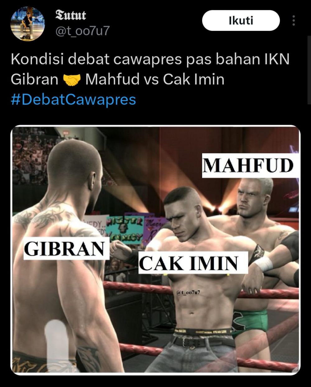 meme debat cawapres berbagai sumber