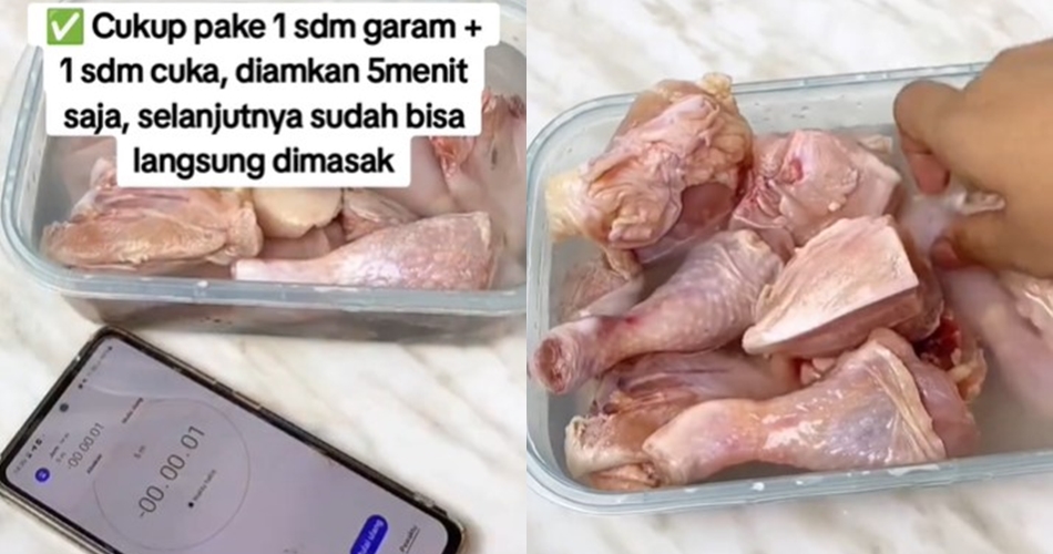 Cuma 5 menit, ini trik mencairkan daging ayam beku tanpa dimasukkan microwave atau disiram air panas