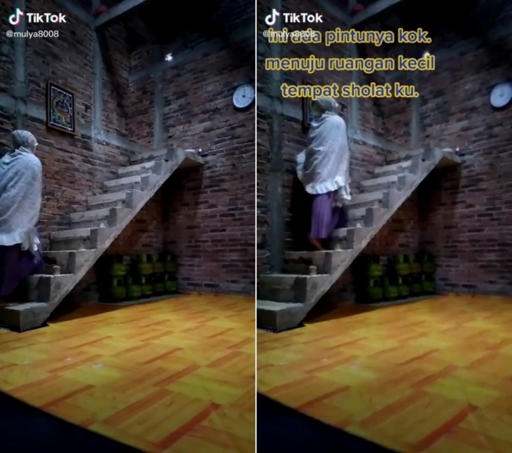tangga aneh bisa tembus © TikTok tangga aneh bisa tembus © TikTok
