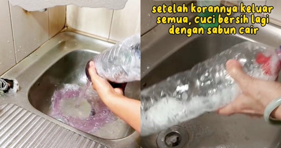 Tak perlu pakai beras, ini cara bersihkan botol minyak goreng cukup dengan 1 alat dan bahan sederhana