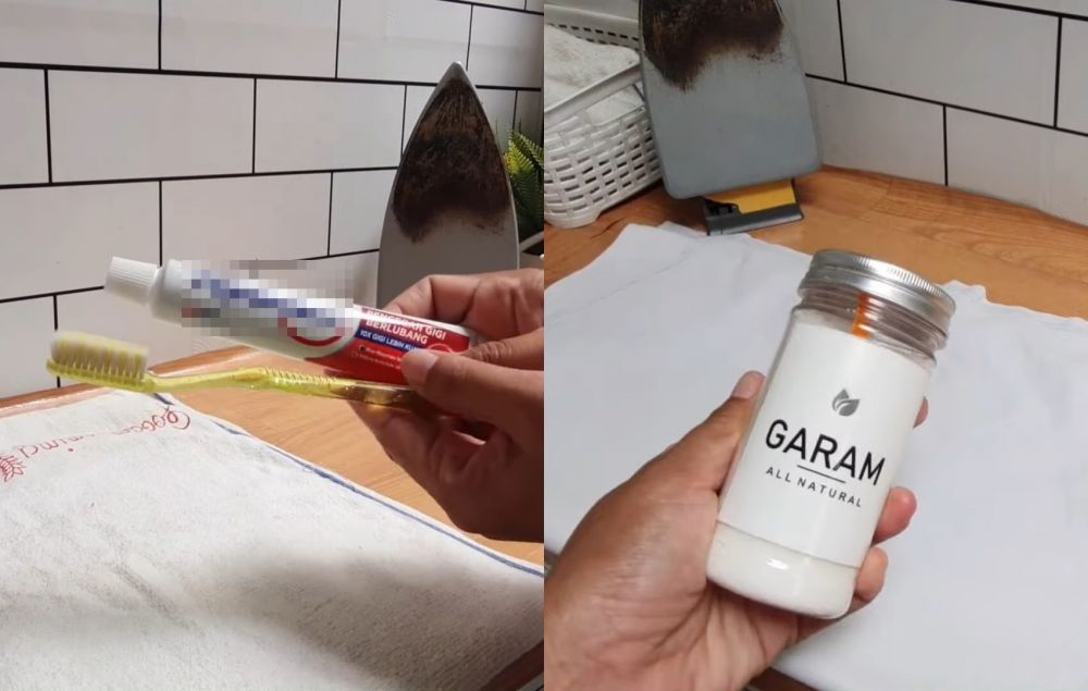 Bukan dengan sabun, begini trik hilangkan kerak gosong di setrika pakai tambahan 1 bahan masak