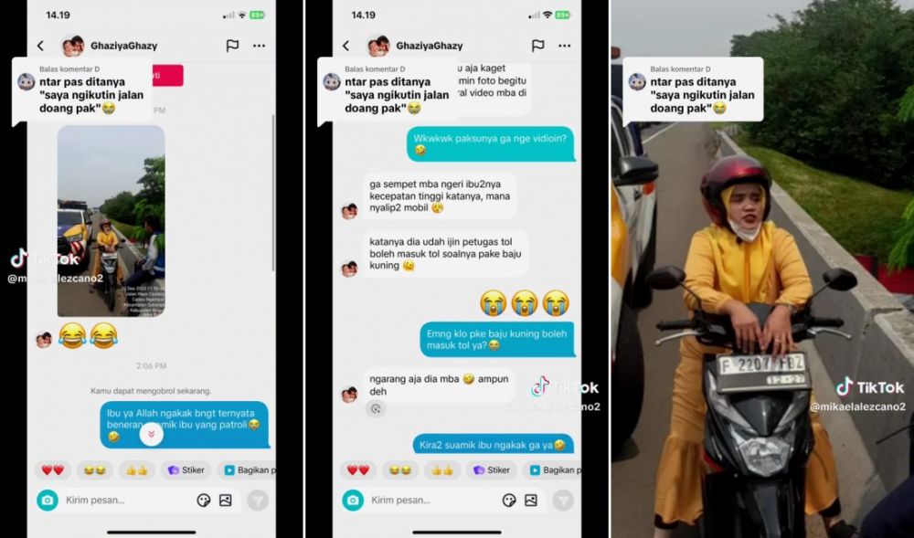 emak masuk tol © TikTok emak masuk tol © TikTok