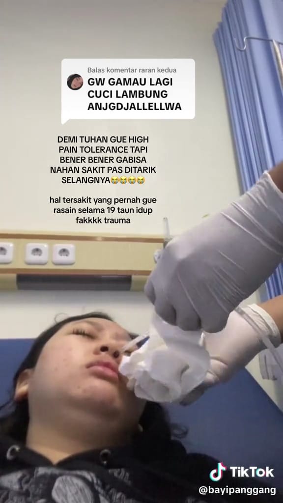 Cewek terpaksa cuci lambung © TikTok