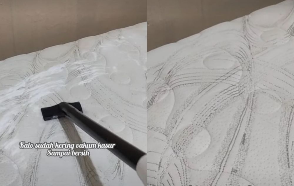 Tak perlu disikat dan dijemur, begini trik bersihkan noda kuning di kasur pakai 1 bahan dapur