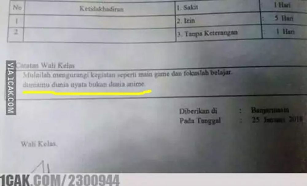 Potret kocak isi rapor bikin bingung Berbagai sumber