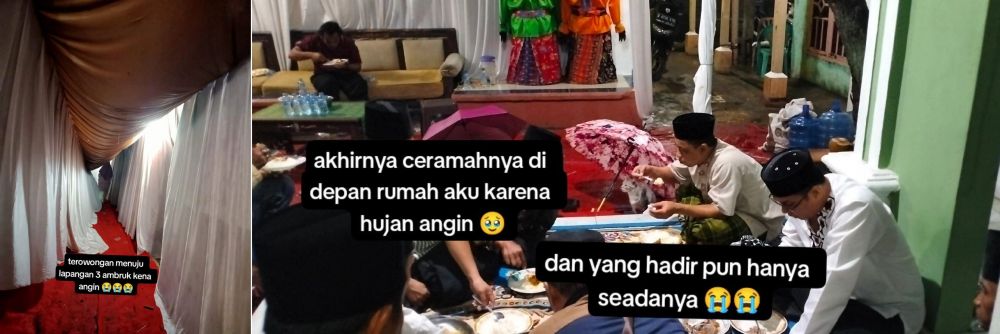 hujan di nikahan © TikTok hujan di nikahan © TikTok