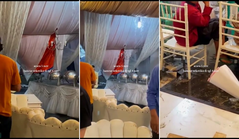 hujan di nikahan © TikTok hujan di nikahan © TikTok