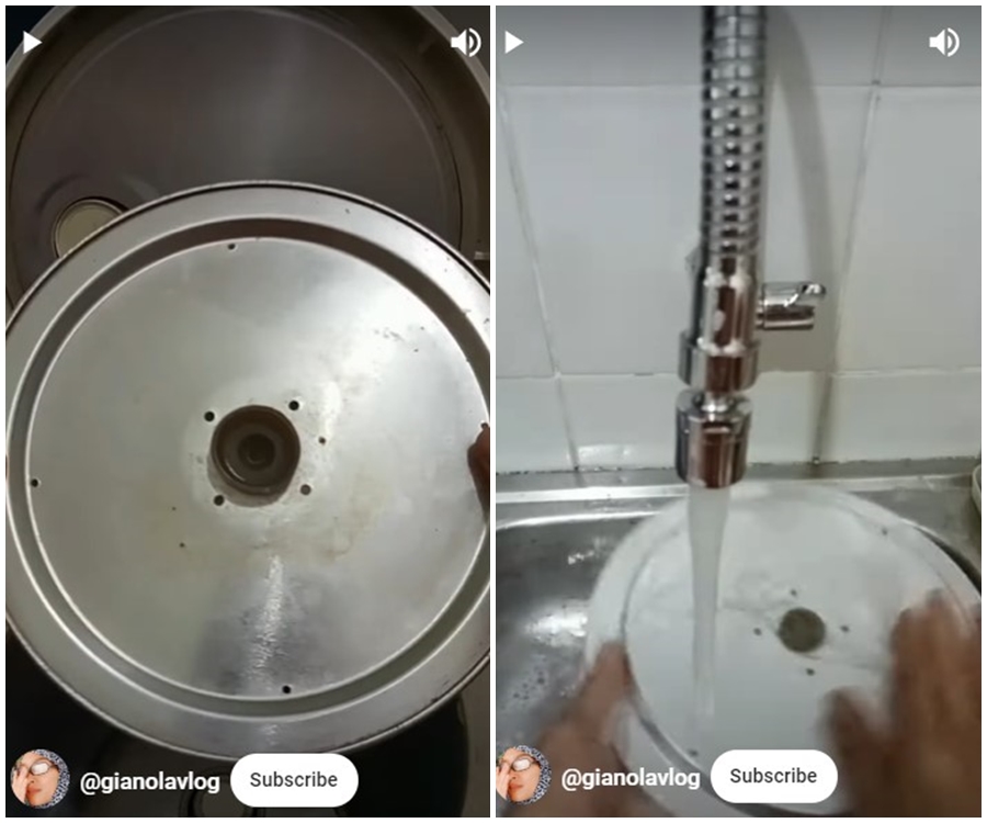 Tak perlu pasta gigi, trik bersihkan kerak nasi dan bekas air di rice cooker pakai 2 bahan sederhana