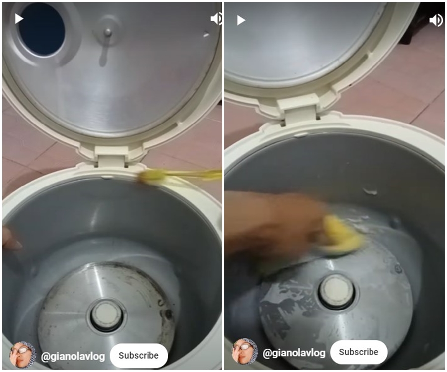 Tak perlu pasta gigi, trik bersihkan kerak nasi dan bekas air di rice cooker pakai 2 bahan sederhana