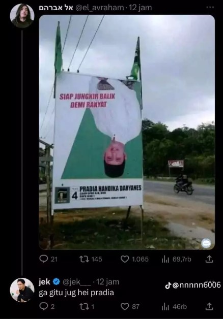 Baliho caleg sok asik  Berbagai sumber