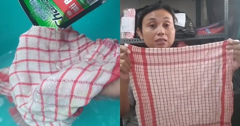 Tanpa sitrun ataupun cuka, ini cara mencuci serbet dapur dekil jadi bersih lagi pakai 2 bahan dapur