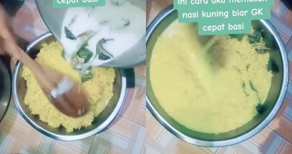 Tak perlu diberi lemon atau jeruk nipis, ini trik menanak nasi kuning agar tak cepat basi