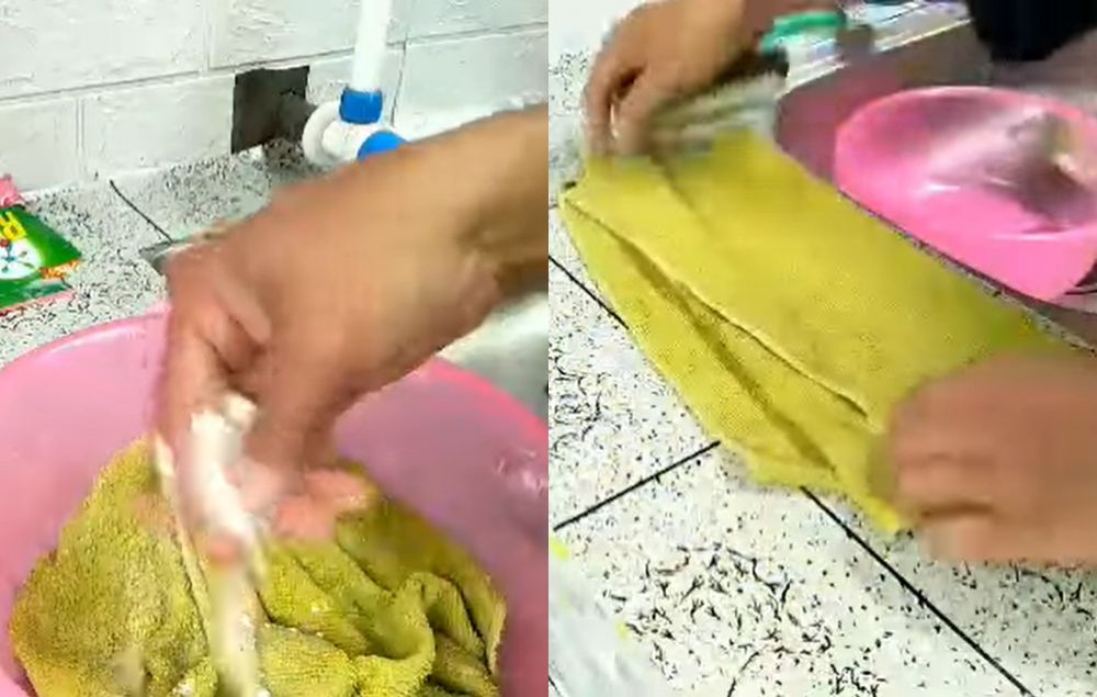 Cuma tambah 2 bahan dapur, ini trik mencuci handuk dapur dekil jadi bersih seperti baru lagi