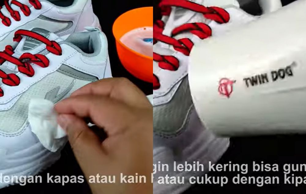 Tanpa dijemur, begini trik hilangkan noda bekas tanah di sepatu putih pakai tambahan 1 bahan dapur