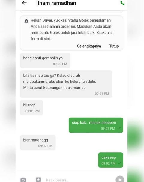 Chat lucu driver ojek online dapat kerjaan sampingan freepik.com