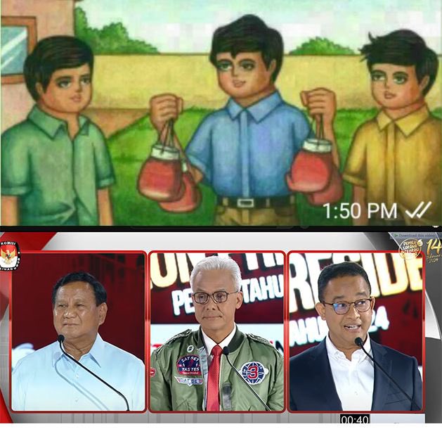 Meme debat ketiga capres   Berbagai sumber