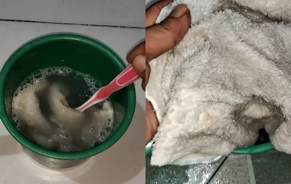 Cuma tambah 1 bahan dapur, ini cara mencuci lap handuk dekil jadi putih dalam 15 menit tanpa disikat