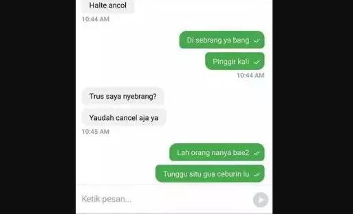 Chat lucu driver ojek online Berbagai sumber