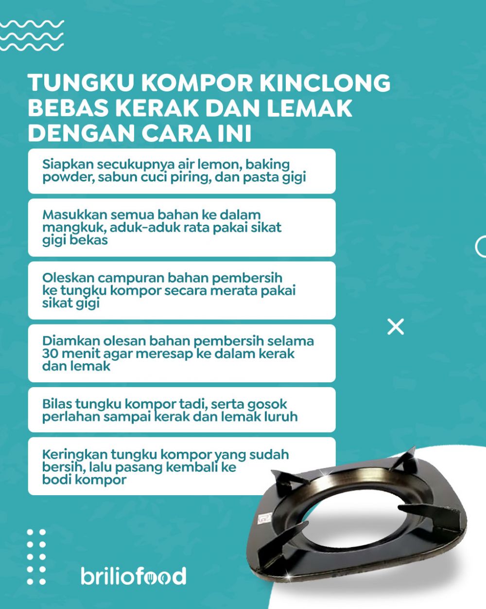 Tak perlu direndam air, ini trik hilangkan kerak dan lemak pada tungku kompor pakai 3 bahan dapur