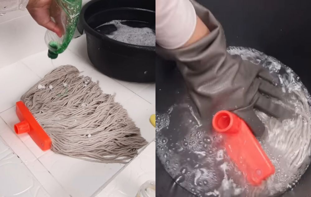 Cara mencuci kain pel dekil kusam jadi putih lagi tanpa direndam semalaman, cukup tambah 3 bahan dapur