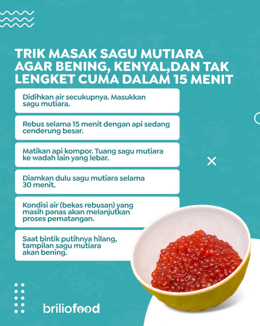 Cukup 15 menit, ini trik merebus sagu mutiara agar hasilnya bening, kenyal, dan tak lengket