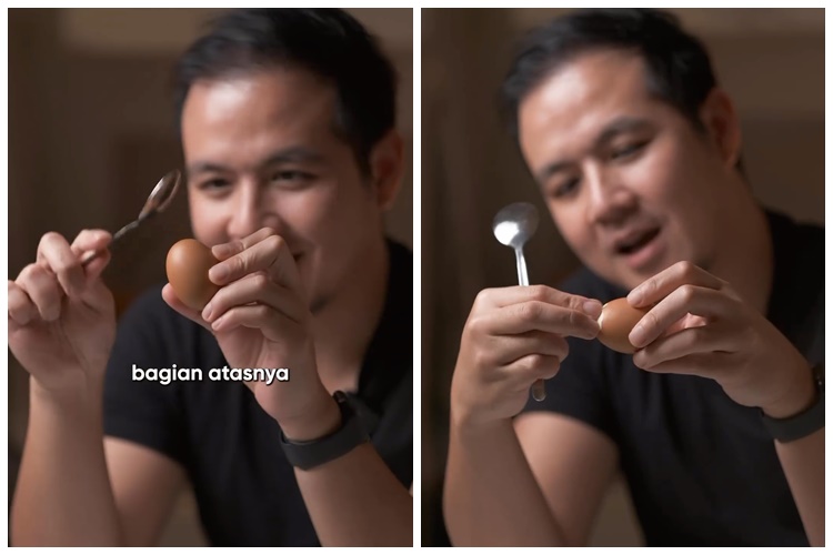 Tanpa direndam air dingin, ini trik antimainstream mengupas telur rebus agar hasilnya utuh dan mulus