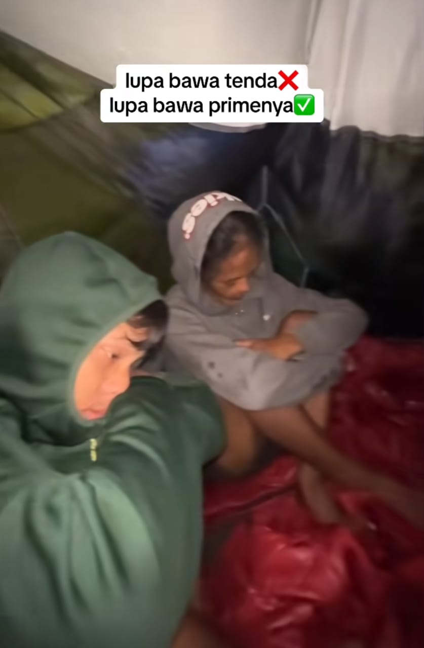mendaki lupa bawa frame tenda © TikTok