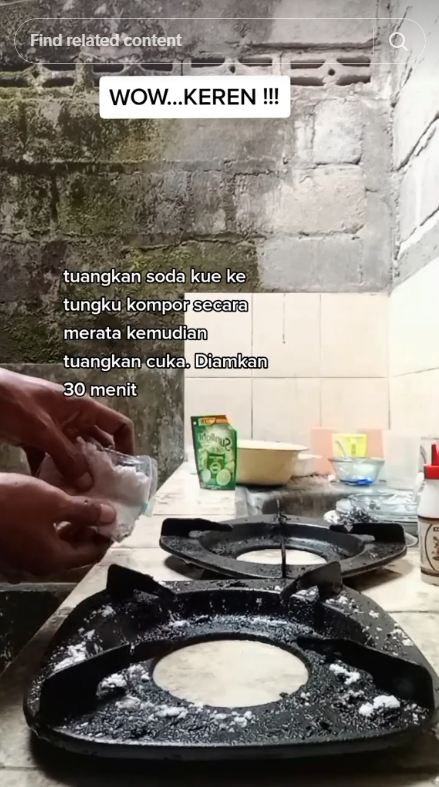 Tanpa direndam air berjam-jam, trik cuci tungku kompor berkerak dan penuh lemak pakai 2 bahan dapur