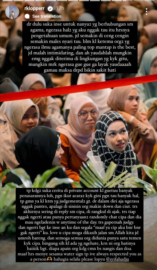 potret Rebecca Klopper ikut kajian © Instagram