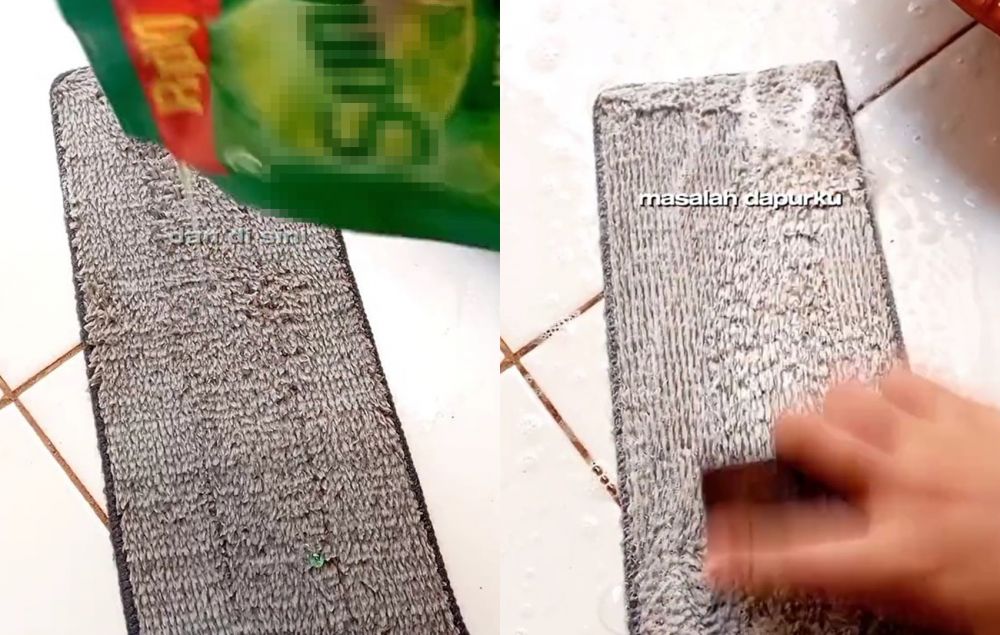 Tanpa direndam semalaman, ini trik mencuci kain pel dekil jadi bersih kesat tambah 1 bahan dapur