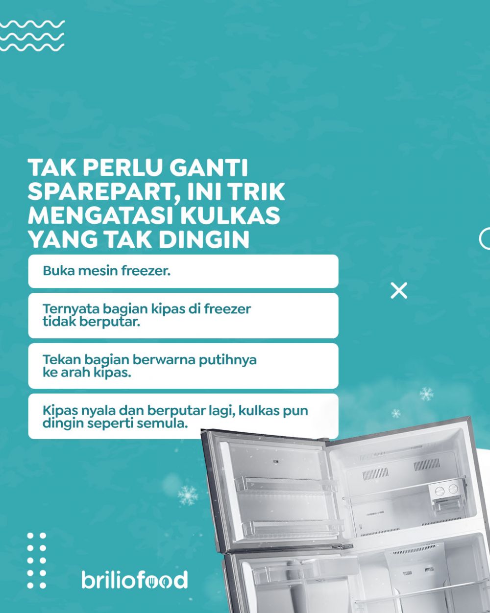 Tanpa perlu diganti sparepart, ini trik mengatasi kulkas dua pintu yang tidak dingin
