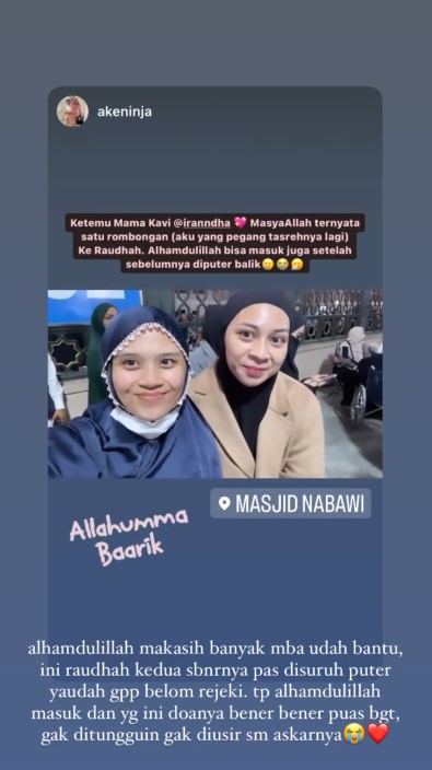 Ira Nandha ibadah di Tanah Suci © Instagram