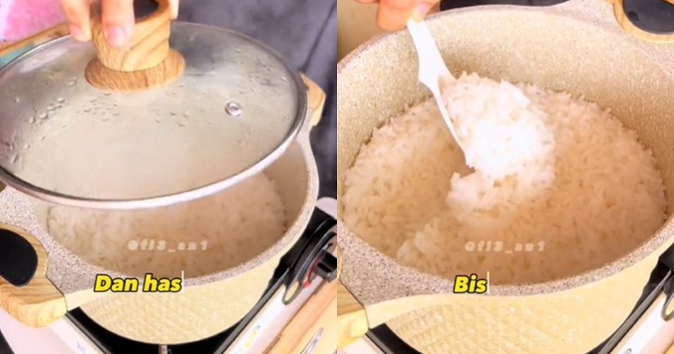 Tak perlu gunakan rice cooker, ini trik menanak nasi cepat matang dan pulen dalam 10 menit