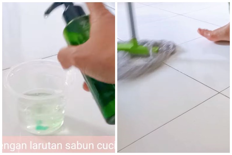 Tanpa air panas, ini trik mengepel lantai agar hasilnya kinclong dan kesat cukup tambah 1 bahan dapur
