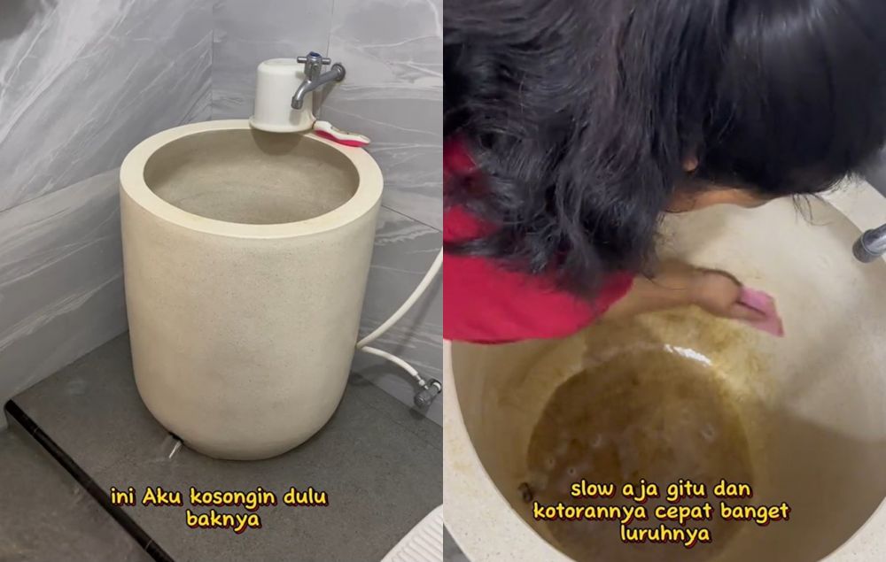 Tanpa digosok kuat, begini cara hilangkan kerak kuning di bak mandi pakai tambahan 1 bahan dapur