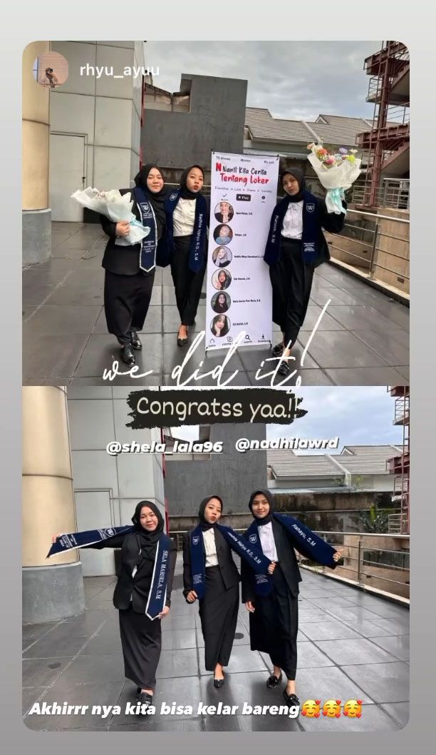 Mbak Lala rayakan sidang kelulusan © Instagram