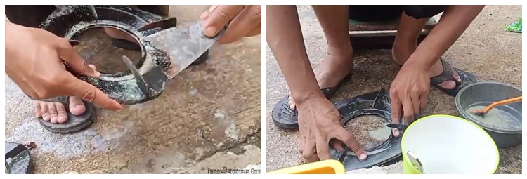 Ampuh tanpa direndam air panas, ini trik bersihkan tungku kompor berkerak pakai tambahan 1 bahan dapur