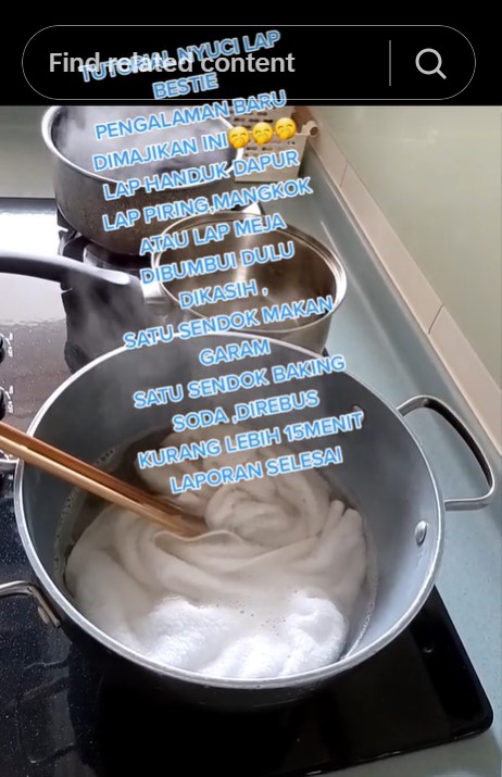 Tanpa detergen, ini trik cuci handuk dapur kumal agar bersih dalam 15 menit pakai 2 bahan dapur