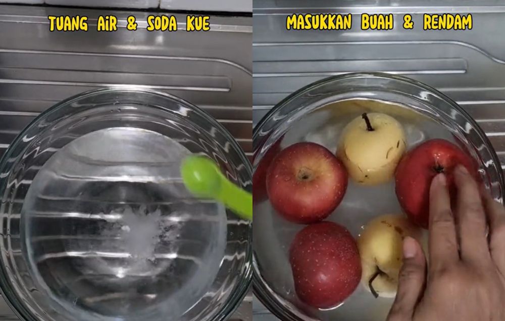 Tak hanya direndam air hangat, ini trik hilangkan lilin di kulit buah apel dan pir pakai 3 bahan dapur