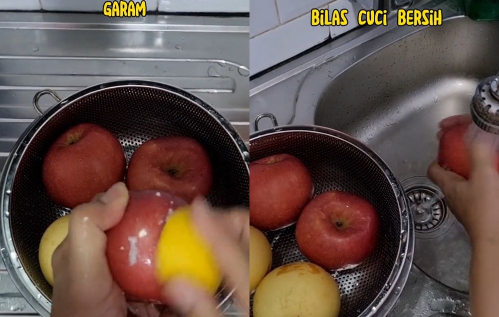 Tak hanya direndam air hangat, ini trik hilangkan lilin di kulit buah apel dan pir pakai 3 bahan dapur