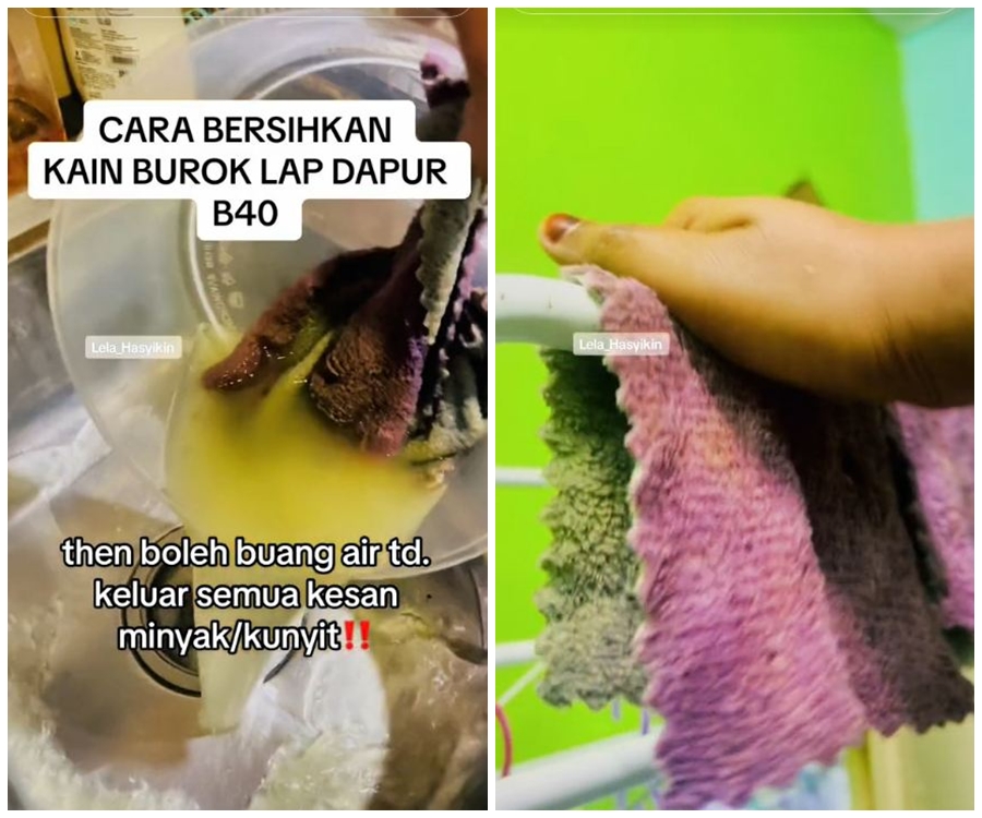 Tak perlu direndam detergen, ini trik cuci lap dapur berminyak dan penuh noda agar bersih kesat lagi