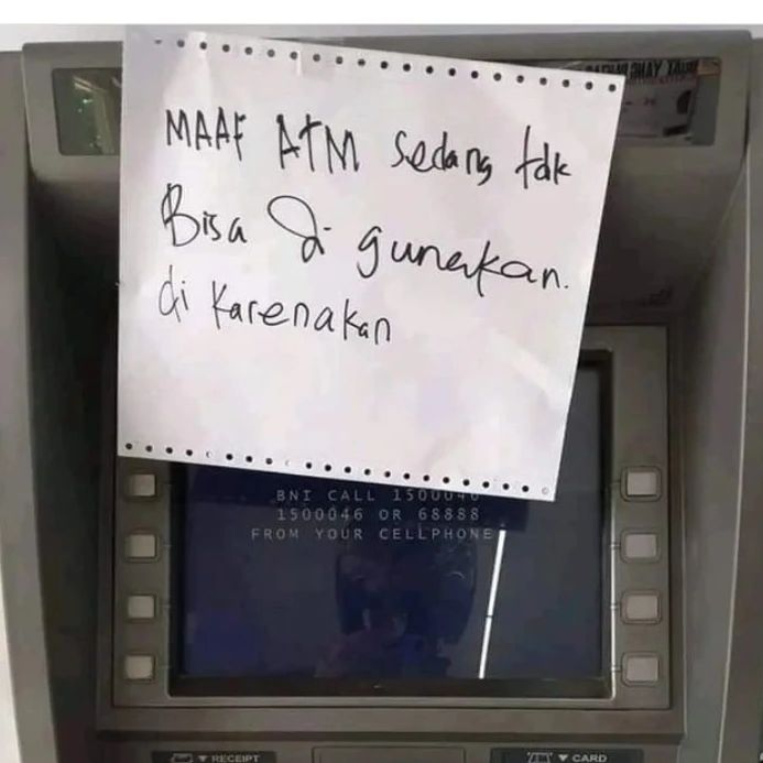 atm bikin senyum kesal Berbagai sumber